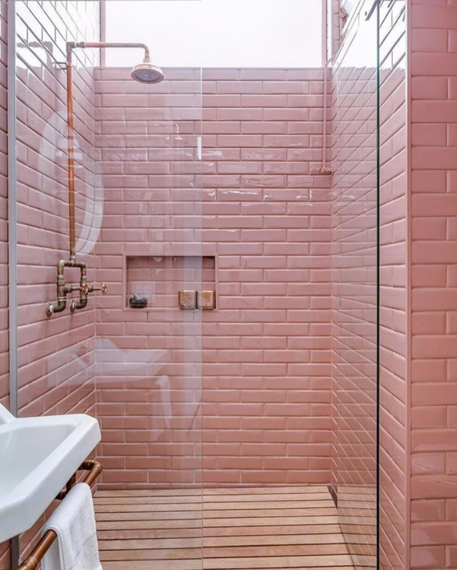 #2 | Embrace the colour of the moment even in the shower! Is this what they call 'Millennial Pink'? What do you think? The @guardian weighs in 'Some say it started in 2014, with Wes Anderson’s movie The Grand Budapest Hotel, which embodies a kind of arch retro-kitsch and is centred on a building painted several kinds of pink. Others say the tipping point was the “rose gold” iPhone in 2015. That was pink, too, although it didn’t say so. Pantone named rose quartz its joint colour of 2016, and pale dogwood is one of its colours for spring 2017. Pink is certainly a craze among many big designers currently.' Agreed #bathroomgoals #MillennialPink #PantoneColourof2016 Via @duna.studio